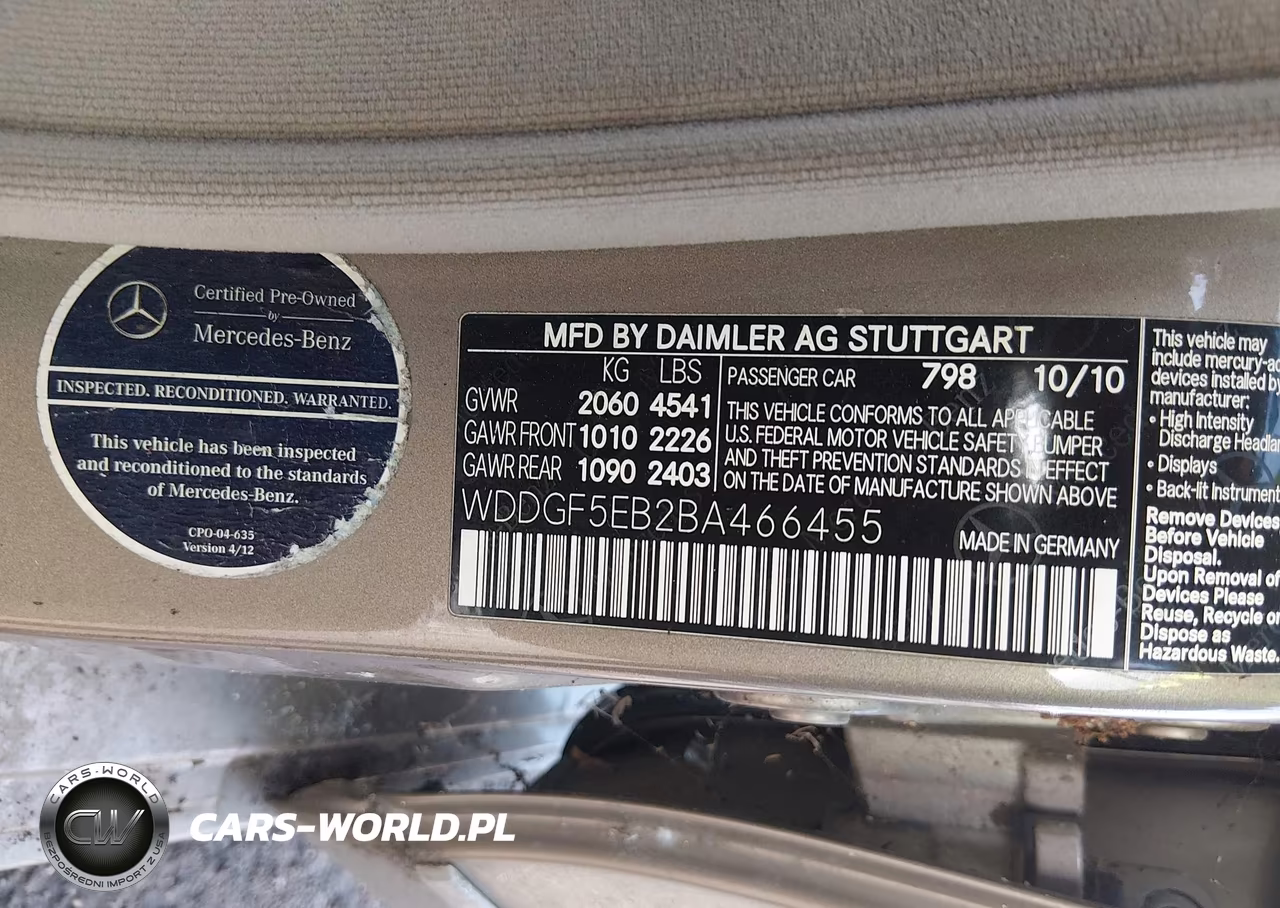 2011 Mercedes-Benz C 300 VIN:WDDGF5EB2BA466455 - 9