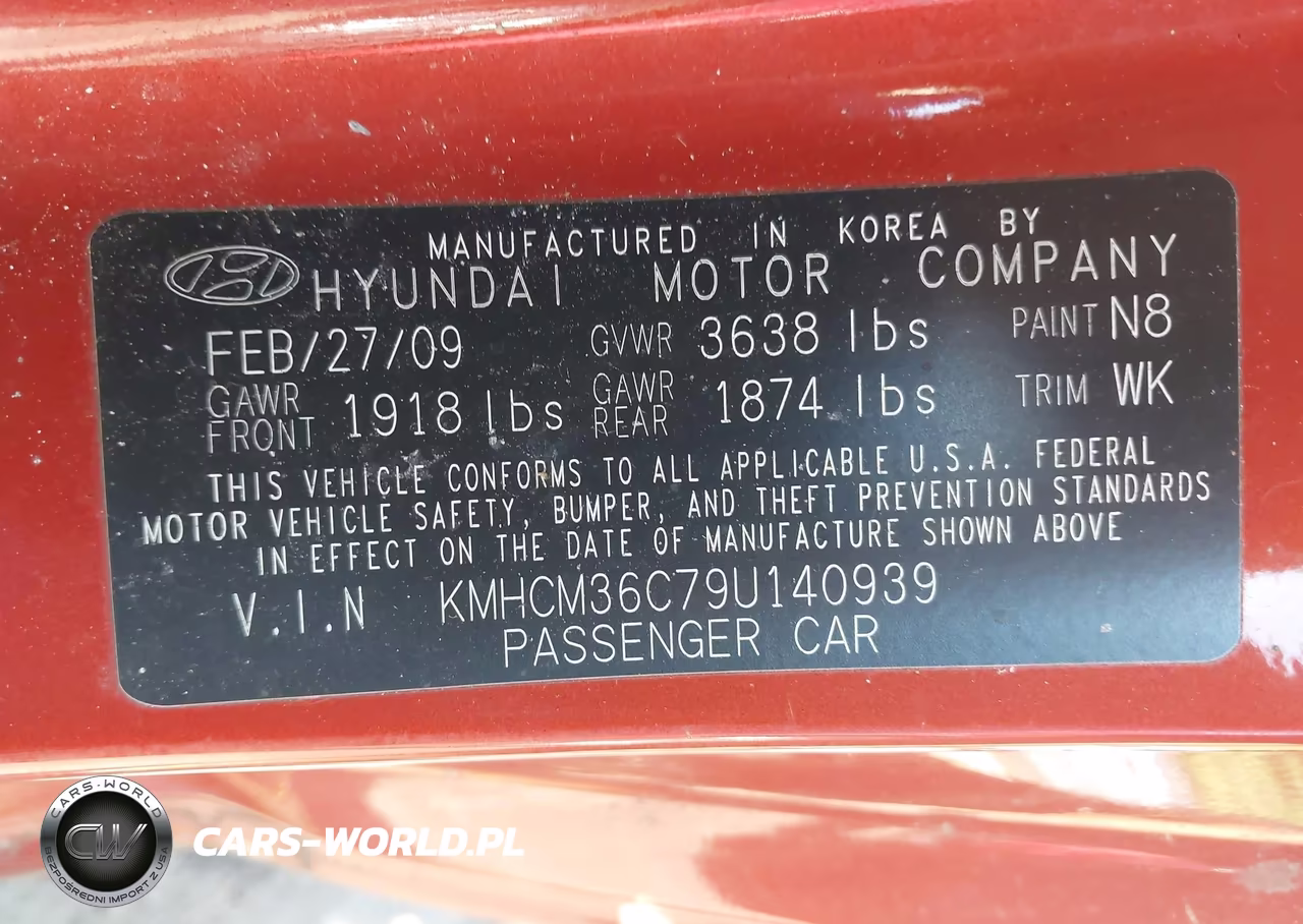 2009 Hyundai Accent Gs VIN:KMHCM36C79U140939 - 9