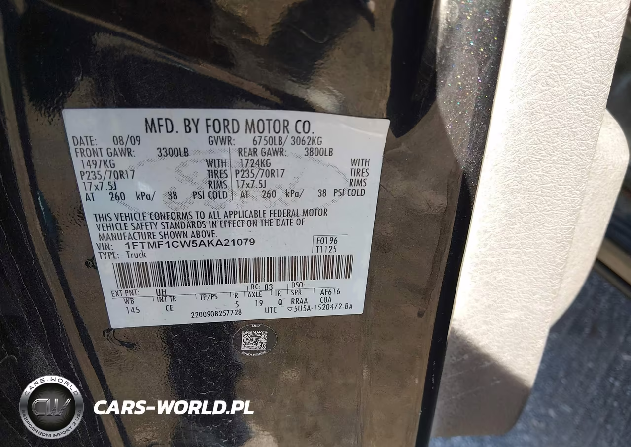2010 Ford F-150 Stx-Xl-Xl W-Mid-Box Prep-Xlt-Xlt W-Mid-Box Prep VIN:1FTMF1CW5AKA21079 - 9