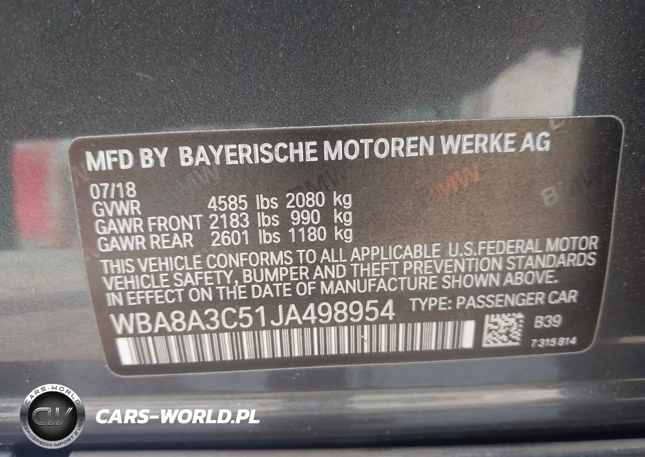 2018 BMW 320I xDrive VIN:WBA8A3C51JA498954 - 9