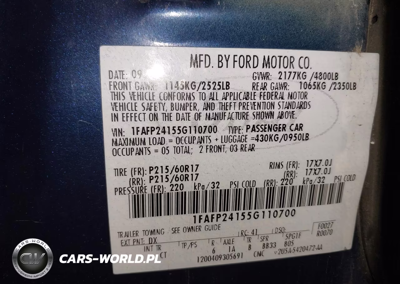 2005 Ford Five Hundred Sel VIN:1FAFP24155G110700 - 9