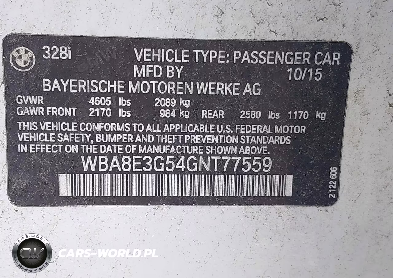 2016 BMW 328I xDrive VIN:WBA8E3G54GNT77559 - 9
