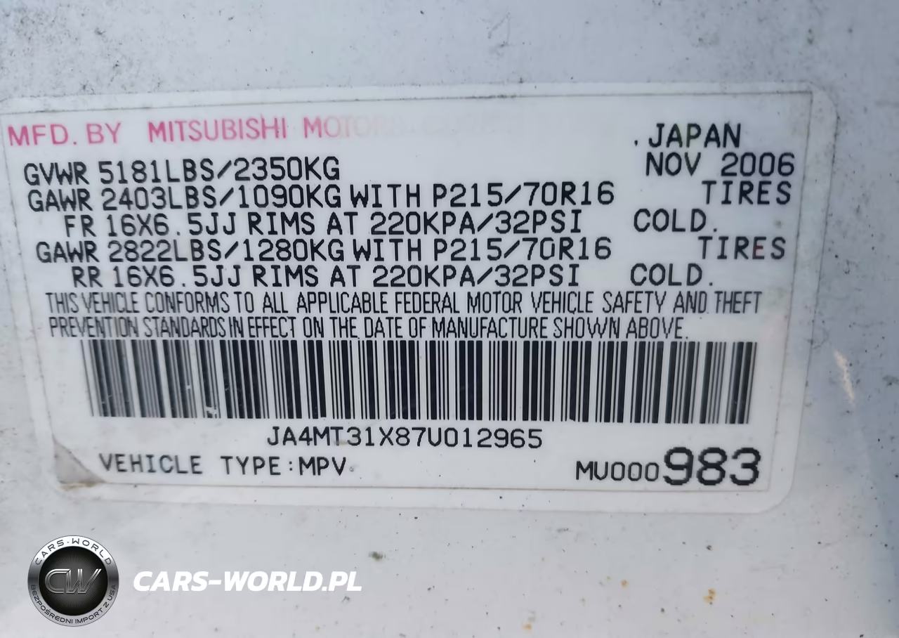2007 Mitsubishi Outlander Ls VIN:JA4MT31X87U012965 - 9