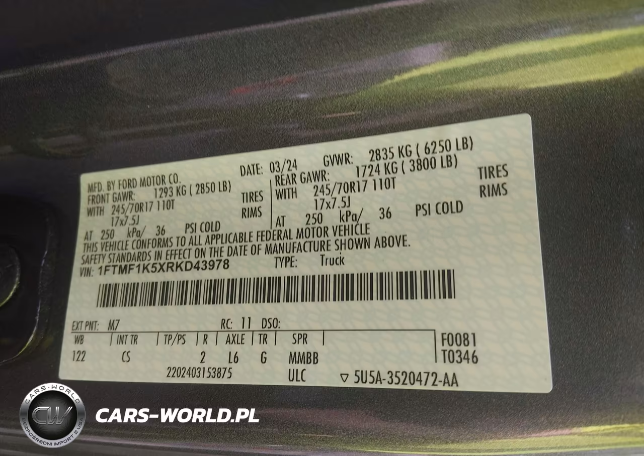 2024 Ford F-150 Xl VIN:1FTMF1K5XRKD43978 - 9