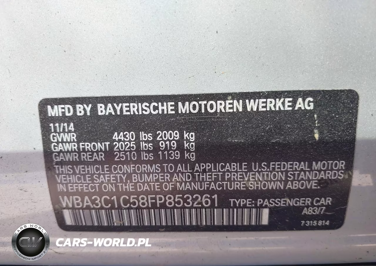 2015 BMW 328I VIN:WBA3C1C58FP853261 - 9
