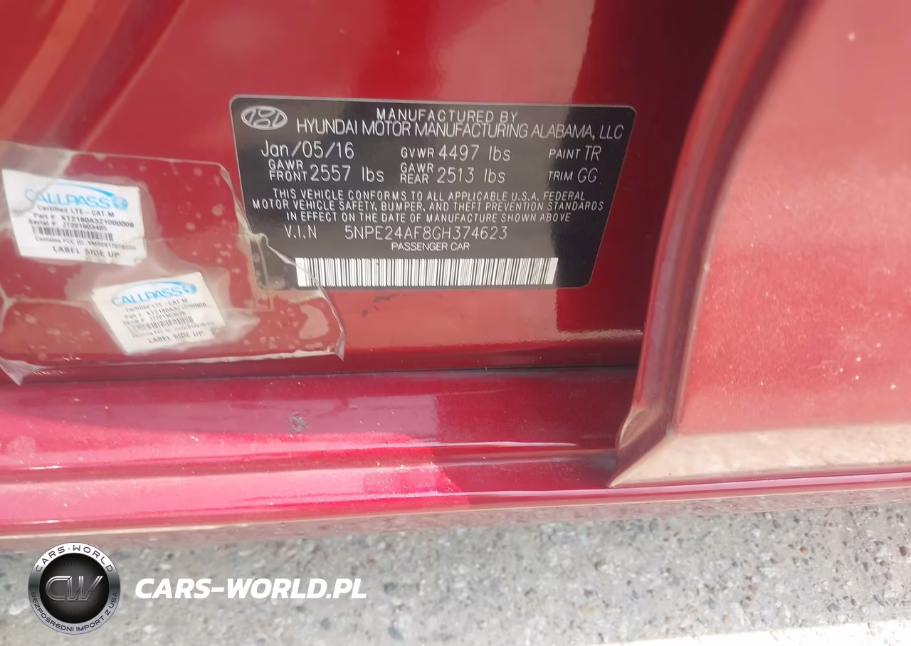 2016 Hyundai Sonata Se VIN:5NPE24AF8GH374623 - 9
