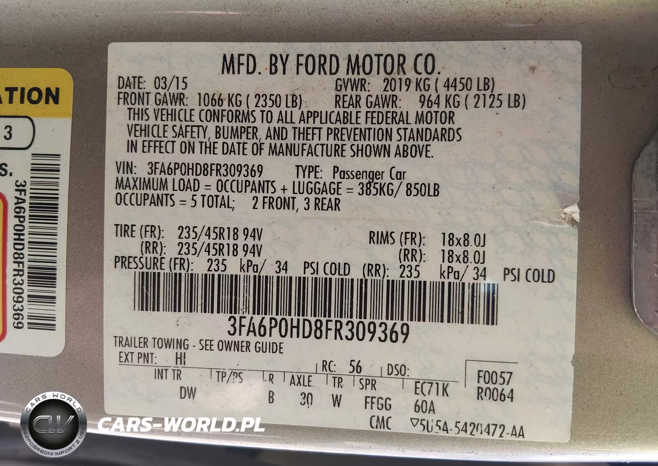 2015 Ford Fusion Se VIN:3FA6P0HD8FR309369 - 9
