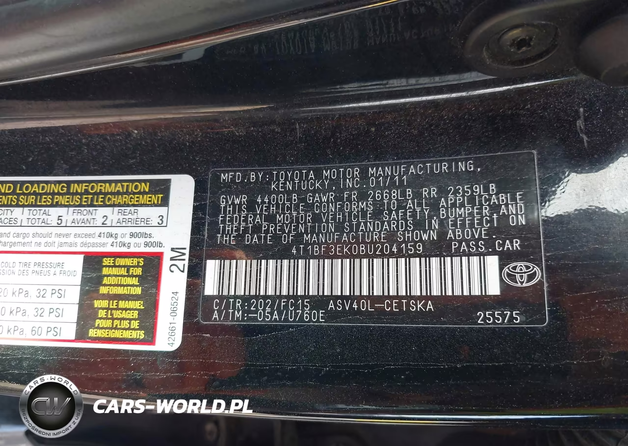 2011 Toyota Camry Se VIN:4T1BF3EK0BU204159 - 9