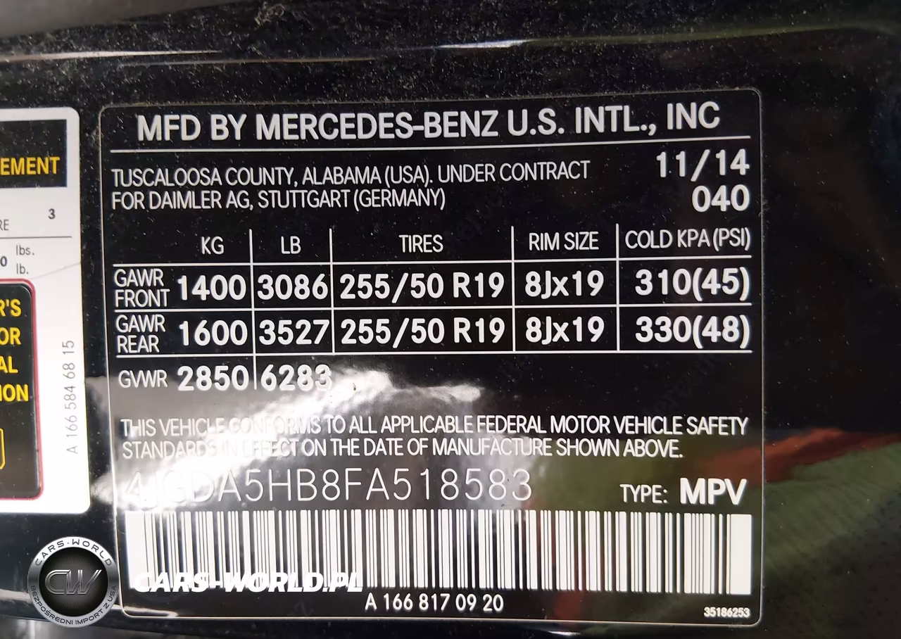 2015 Mercedes-Benz Ml 350 4Matic VIN:4JGDA5HB8FA518583 - 9