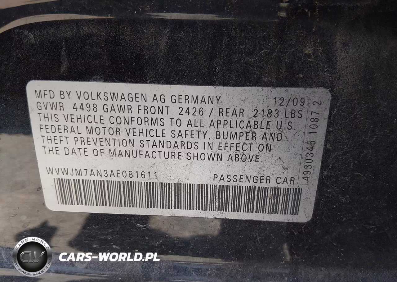 2010 Volkswagen Passat Komfort VIN:WVWJM7AN3AE081611 - 9