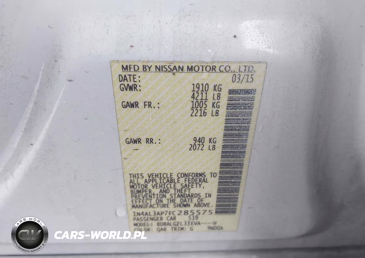 2015 Nissan Altima 2.5 S VIN:1N4AL3AP7FC285575 - 9