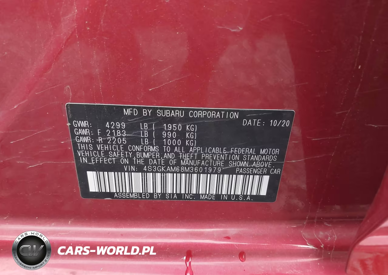 2021 Subaru Impreza Sport VIN:4S3GKAM68M3601979 - 9