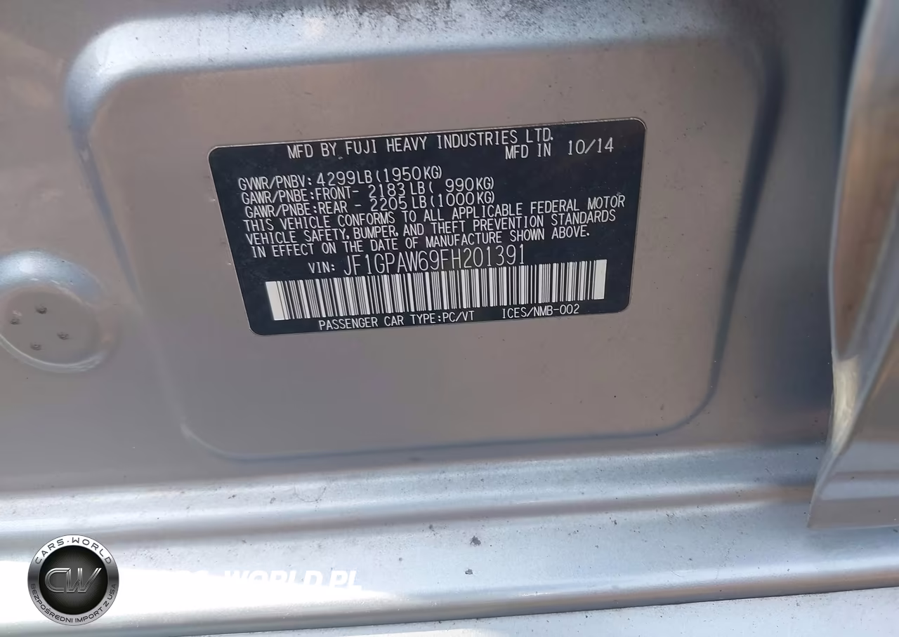 2015 Subaru Impreza 2.0I Sport Limited VIN:JF1GPAW69FH201391 - 9