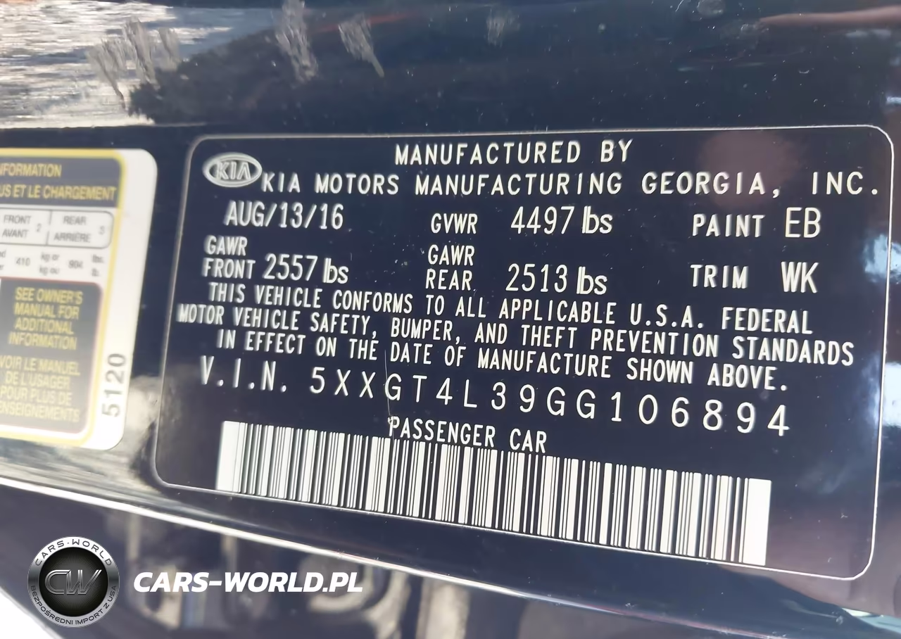 2016 Kia Optima Lx VIN:5XXGT4L39GG106894 - 9