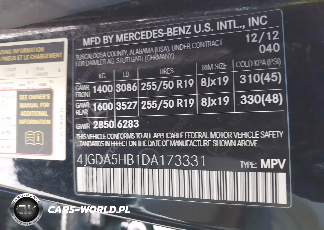 2013 Mercedes-Benz Ml 350 4Matic VIN:4JGDA5HB1DA173331 - 9