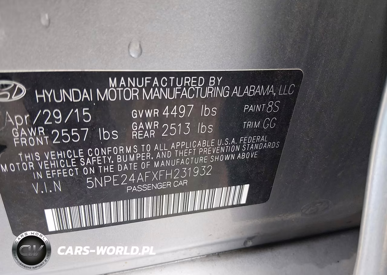 2015 Hyundai Sonata Se VIN:5NPE24AFXFH231932 - 9