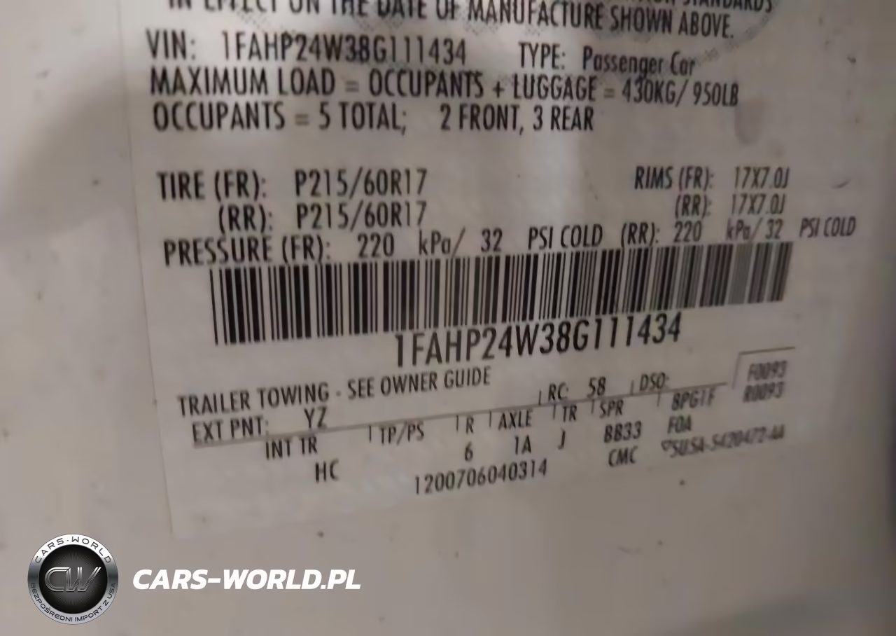 2008 Ford Taurus Sel VIN:1FAHP24W38G111434 - 9