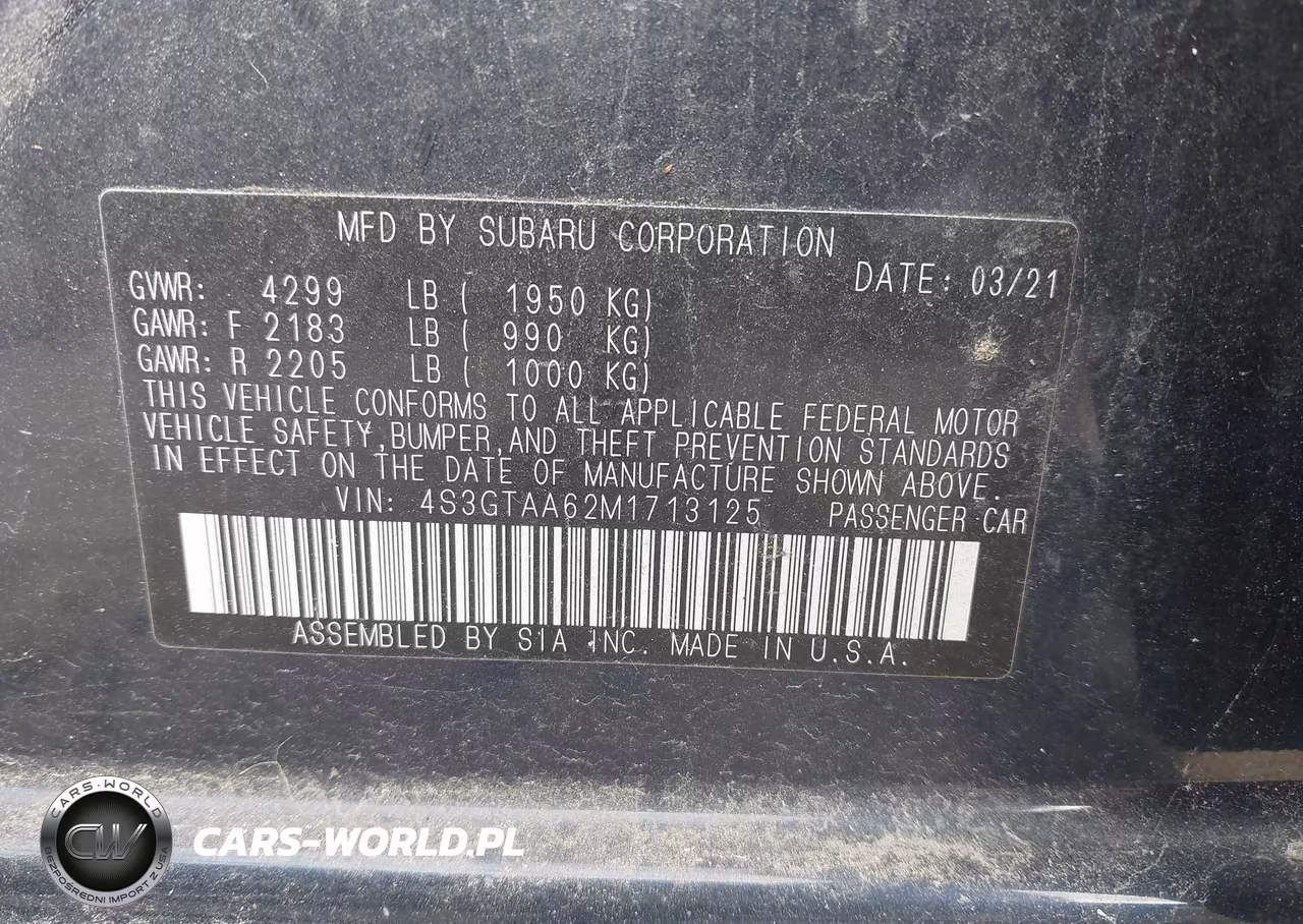 2021 Subaru Impreza 5-Door VIN:4S3GTAA62M1713125 - 9