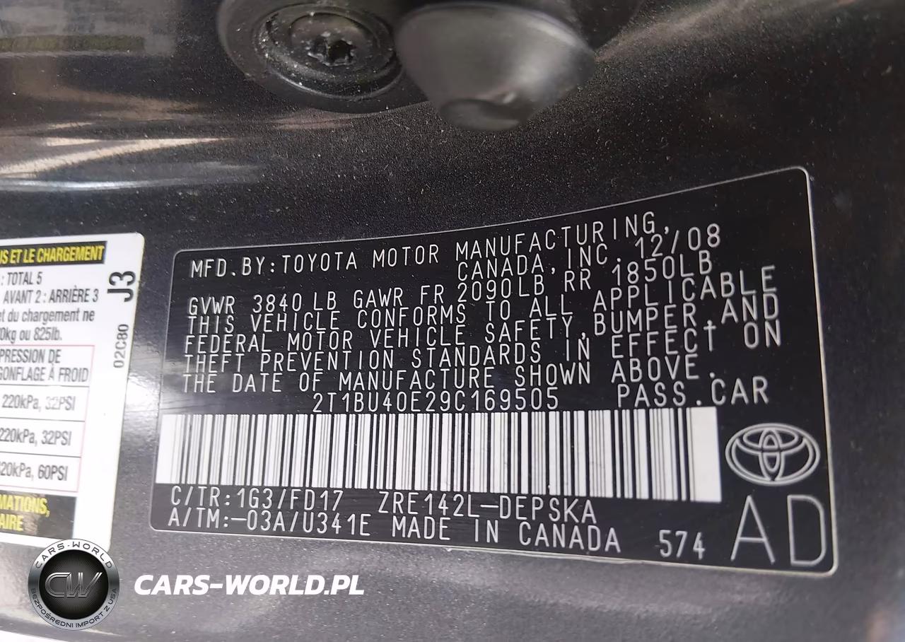 2009 Toyota Corolla S VIN:2T1BU40E29C169505 - 9