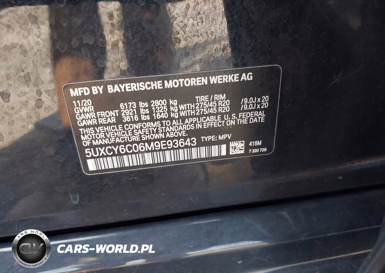 2021 BMW X6 xDrive40I VIN:5UXCY6C06M9E93643 - 9