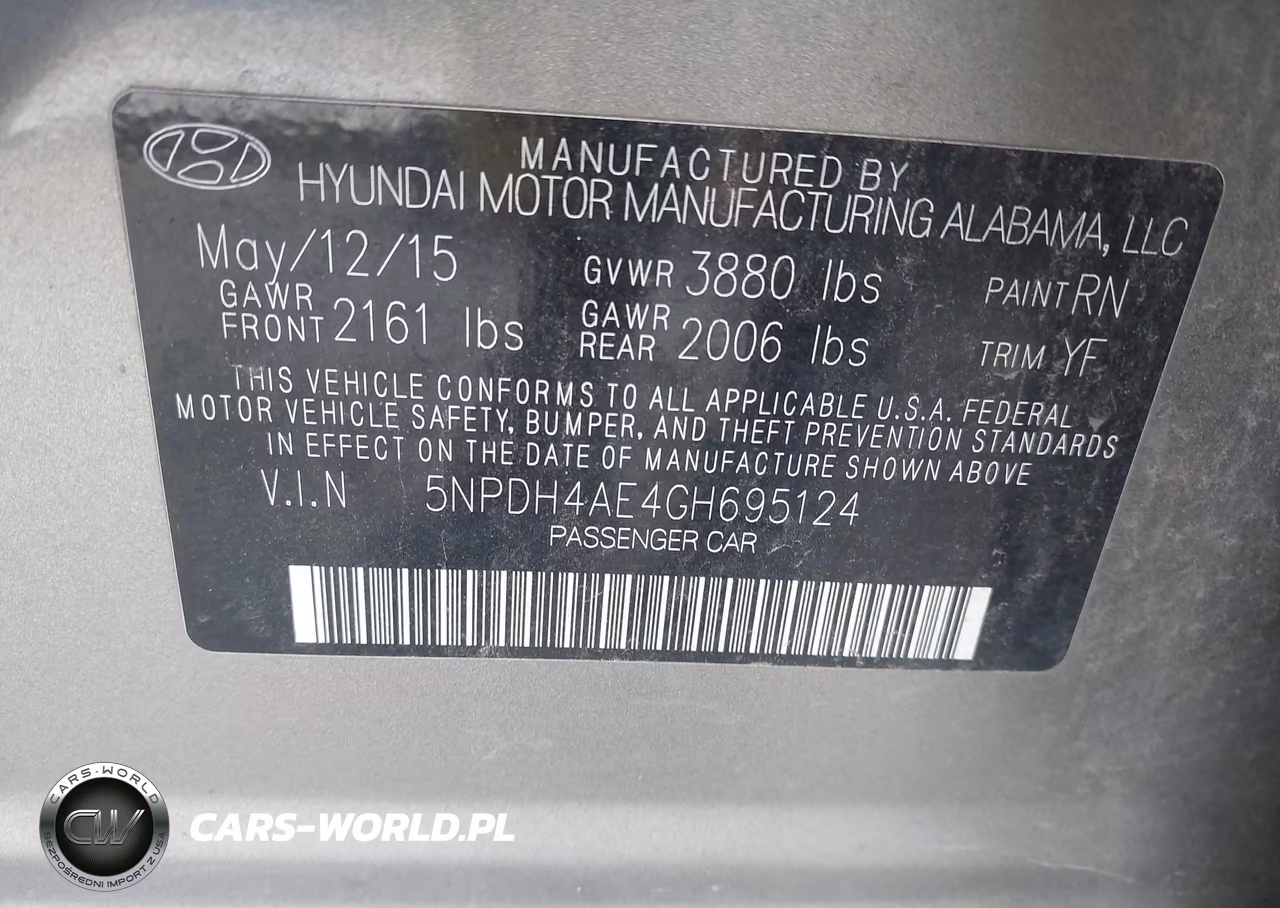 2016 Hyundai Elantra Se VIN:5NPDH4AE4GH695124 - 9