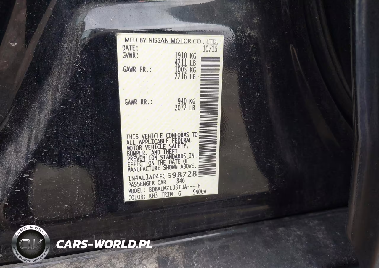 2015 Nissan Altima 2.5 Sv VIN:1N4AL3AP4FC598728 - 9