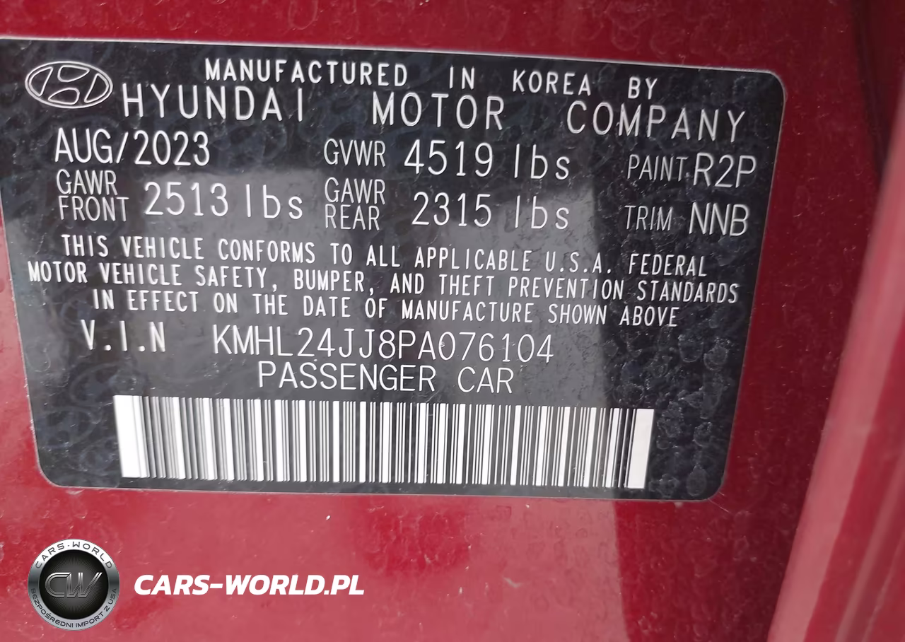 2023 Hyundai Sonata Hybrid Blue VIN:KMHL24JJ8PA076104 - 9