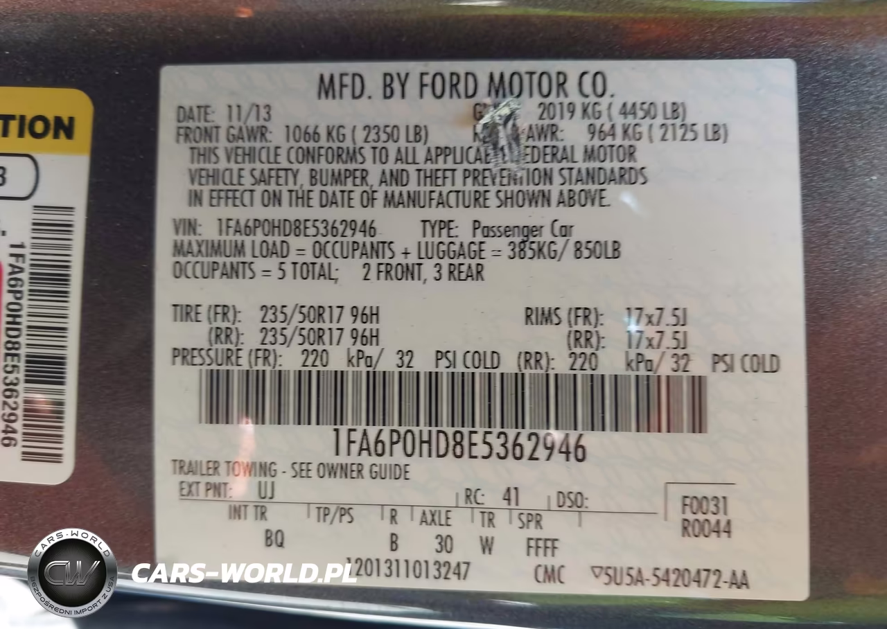 2014 Ford Fusion Se VIN:1FA6P0HD8E5362946 - 9