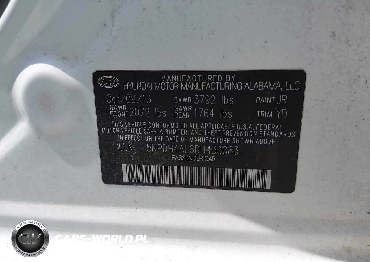 2013 Hyundai Elantra Limited VIN:5NPDH4AE6DH433083 - 9