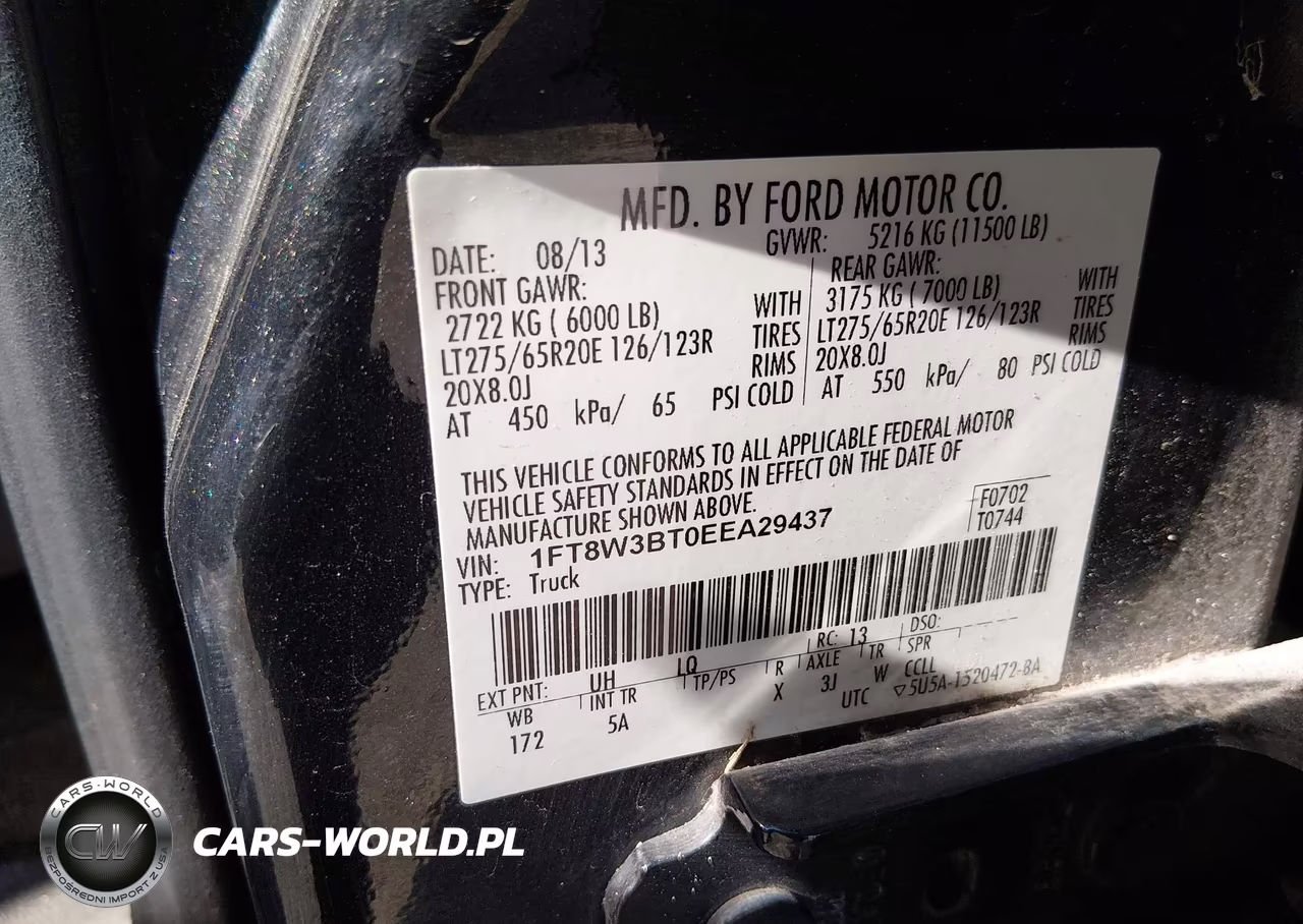 2014 Ford F-350 Lariat VIN:1FT8W3BT0EEA29437 - 8