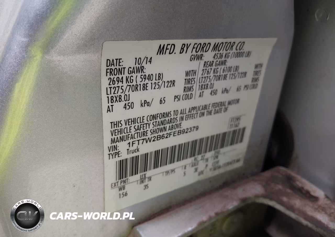 2015 Ford F-250 Xlt VIN:1FT7W2B62FEB92379 - 9