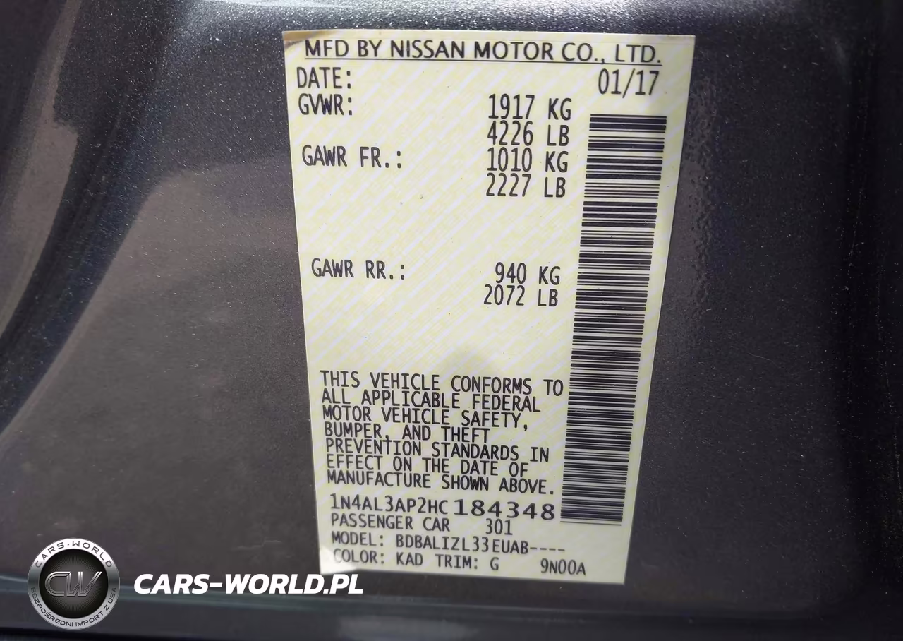 2017 Nissan Altima 2.5 Sv VIN:1N4AL3AP2HC184348 - 9