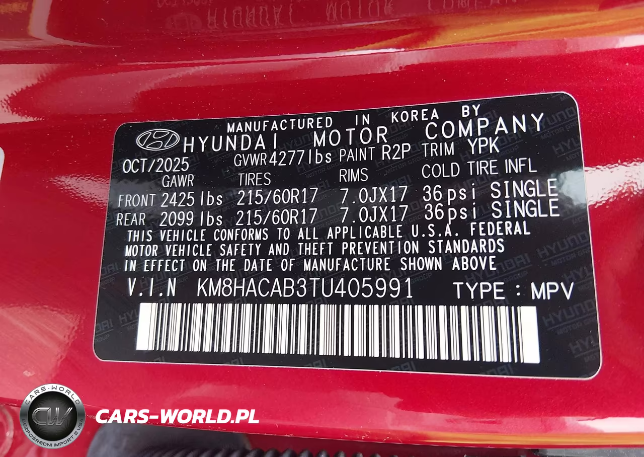 2026 Hyundai Kona Se VIN:KM8HACAB3TU405991 - 9