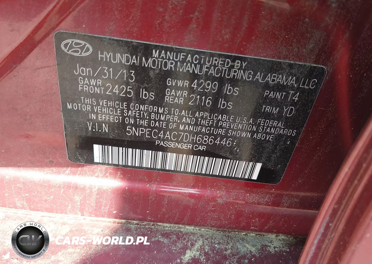 2013 Hyundai Sonata Limited VIN:5NPEC4AC7DH686446 - 9