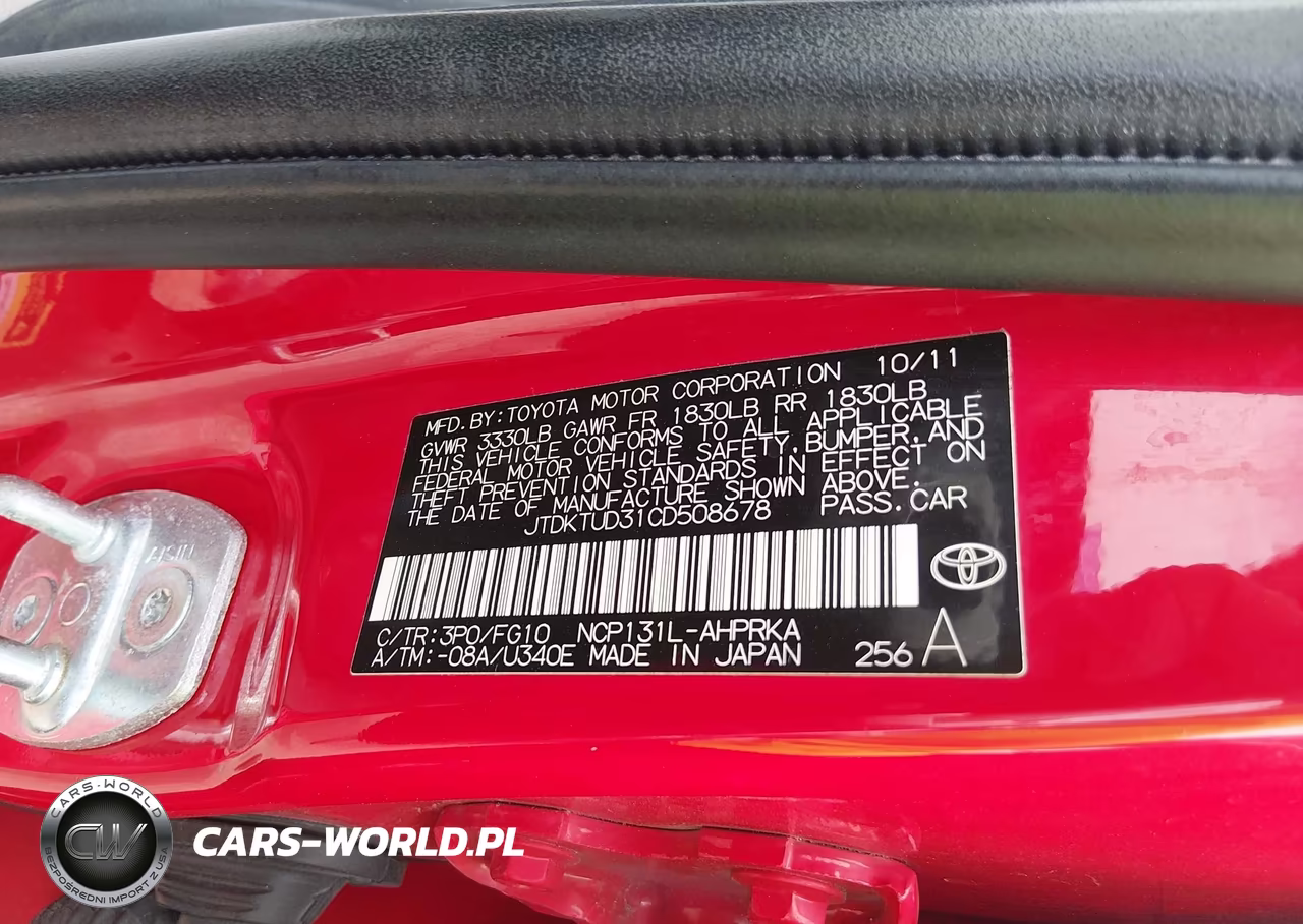 2012 Toyota Yaris L VIN:JTDKTUD31CD508678 - 9