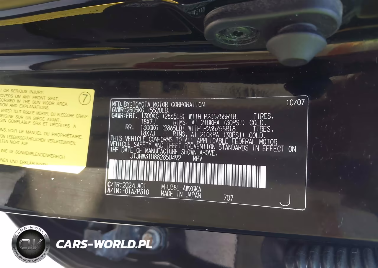 2008 Lexus Rx 400H VIN:JTJHW31U882850492 - 9