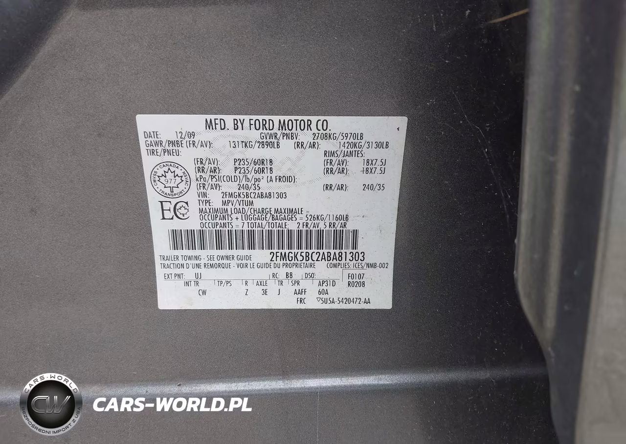 2010 Ford Flex Se VIN:2FMGK5BC2ABA81303 - 9