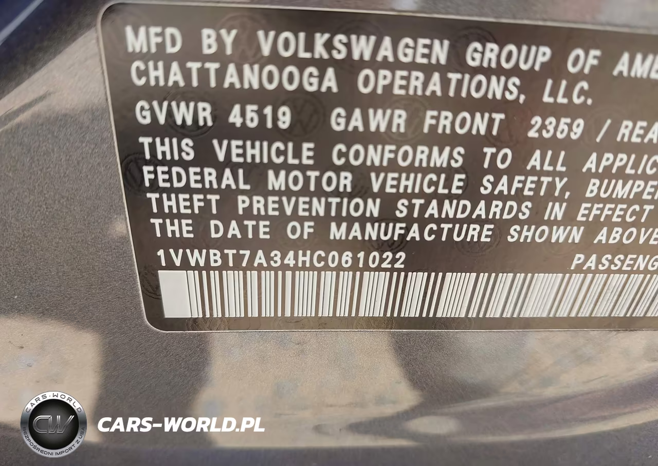 2017 Volkswagen Passat 1.8T Se VIN:1VWBT7A34HC061022 - 9
