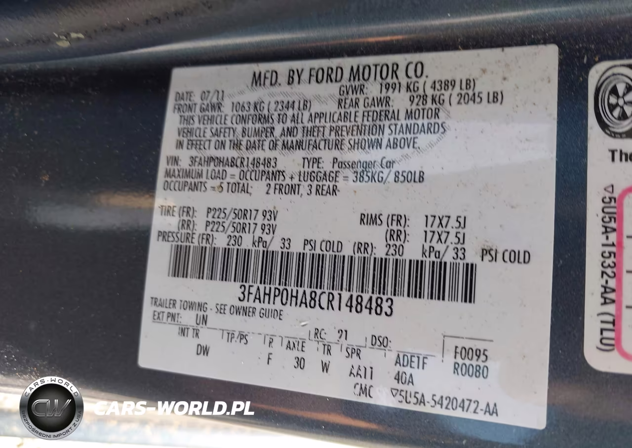 2012 Ford Fusion Se VIN:3FAHP0HA8CR148483 - 9