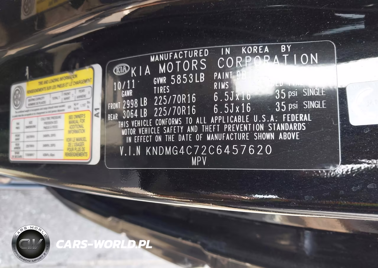 2012 Kia Sedona Lx VIN:KNDMG4C72C6457620 - 9