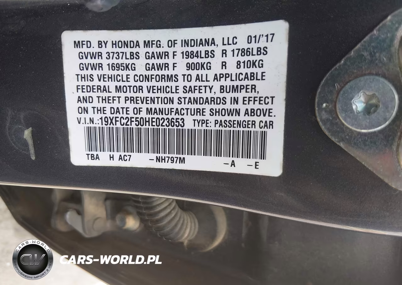 2017 Honda Civic Lx VIN:19XFC2F50HE023653 - 9
