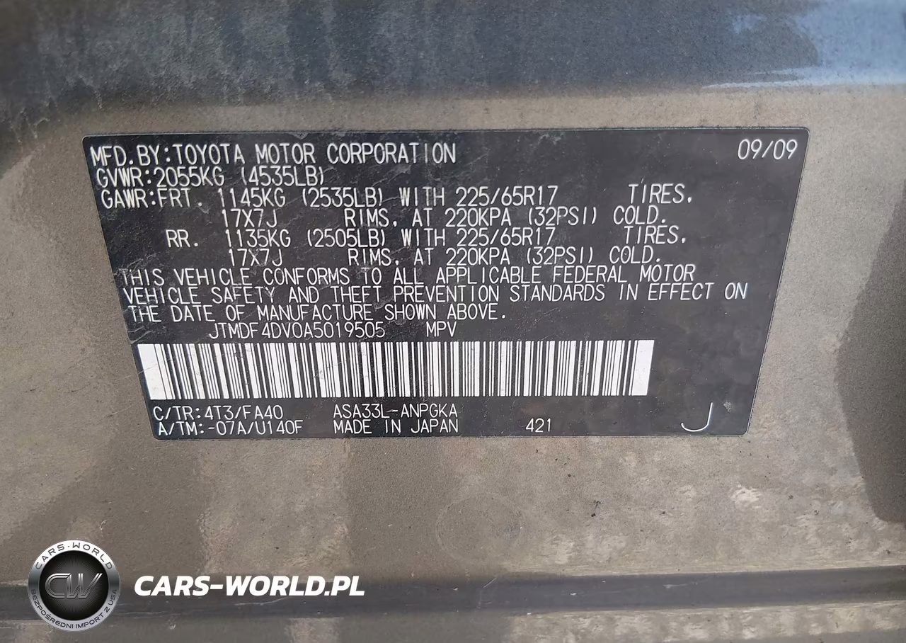 2010 Toyota Rav4 Limited VIN:JTMDF4DV0A5019505 - 9
