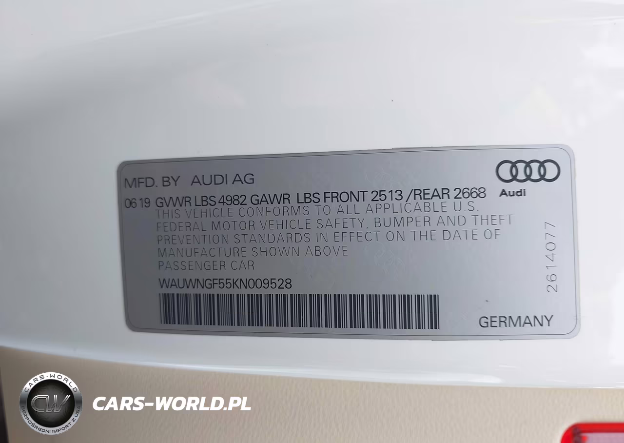 2019 Audi A5 45 Premium VIN:WAUWNGF55KN009528 - 9