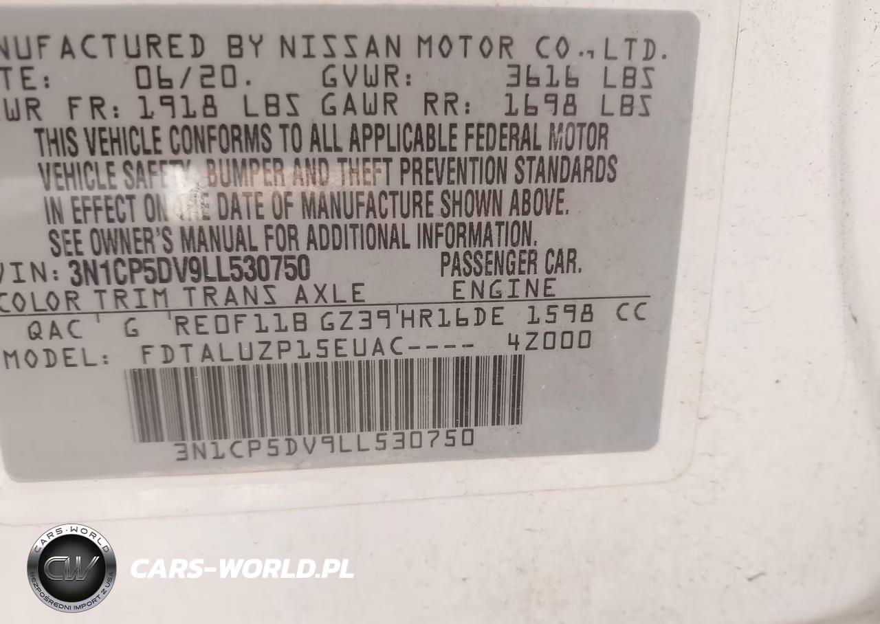 2020 Nissan Kicks Sr Xtronic Cvt VIN:3N1CP5DV9LL530750 - 9