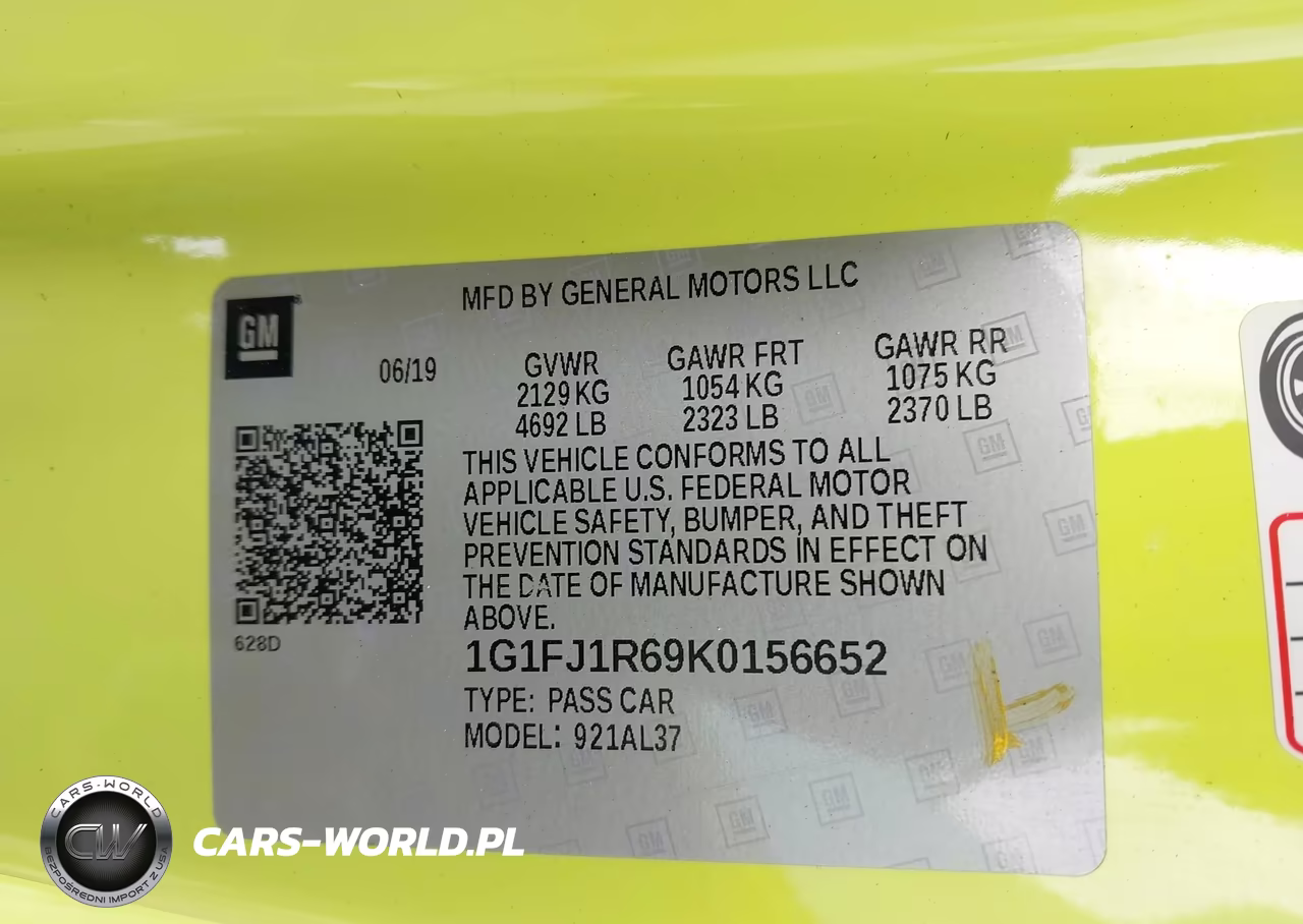2019 Chevrolet Camaro Zl1 VIN:1G1FJ1R69K0156652 - 9