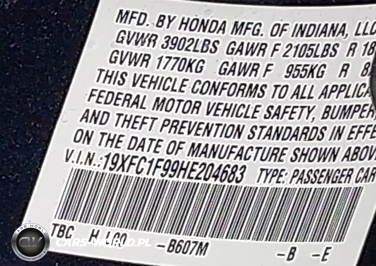 2017 Honda Civic Touring VIN:19XFC1F99HE204683 - 9