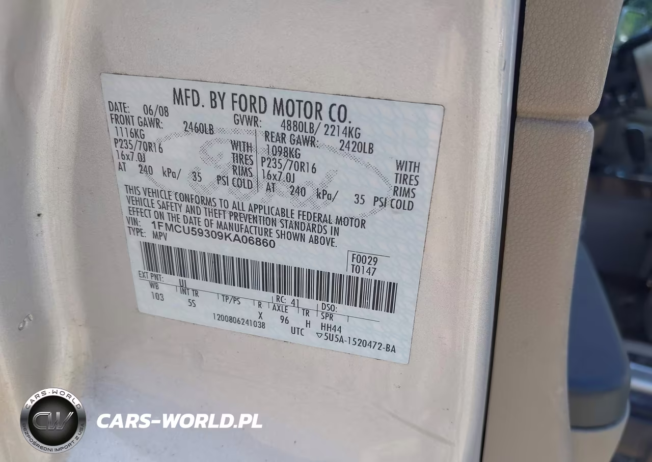 2009 Ford Escape Hybrid Limited VIN:1FMCU59309KA06860 - 9
