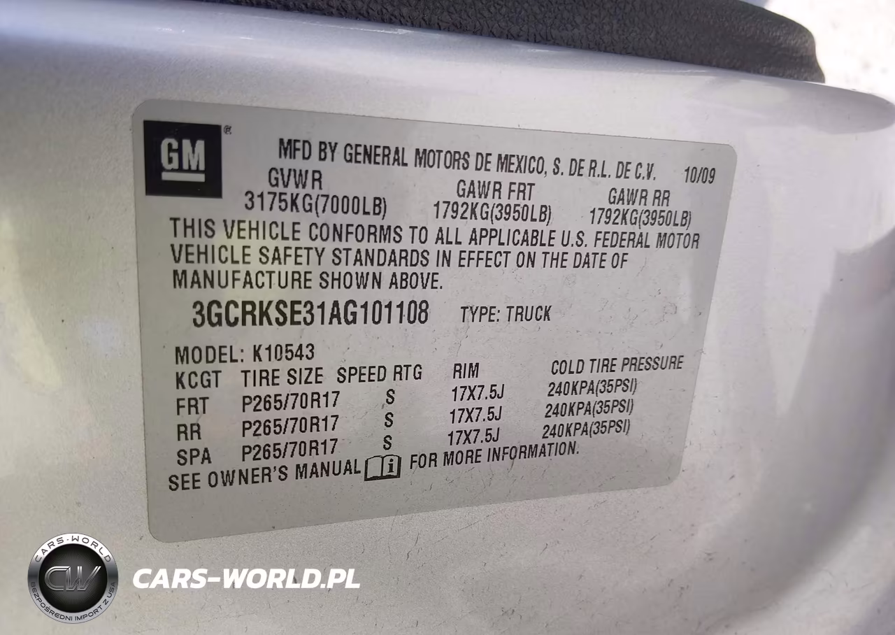 2010 Chevrolet Silverado 1500 Lt VIN:3GCRKSE31AG101108 - 9