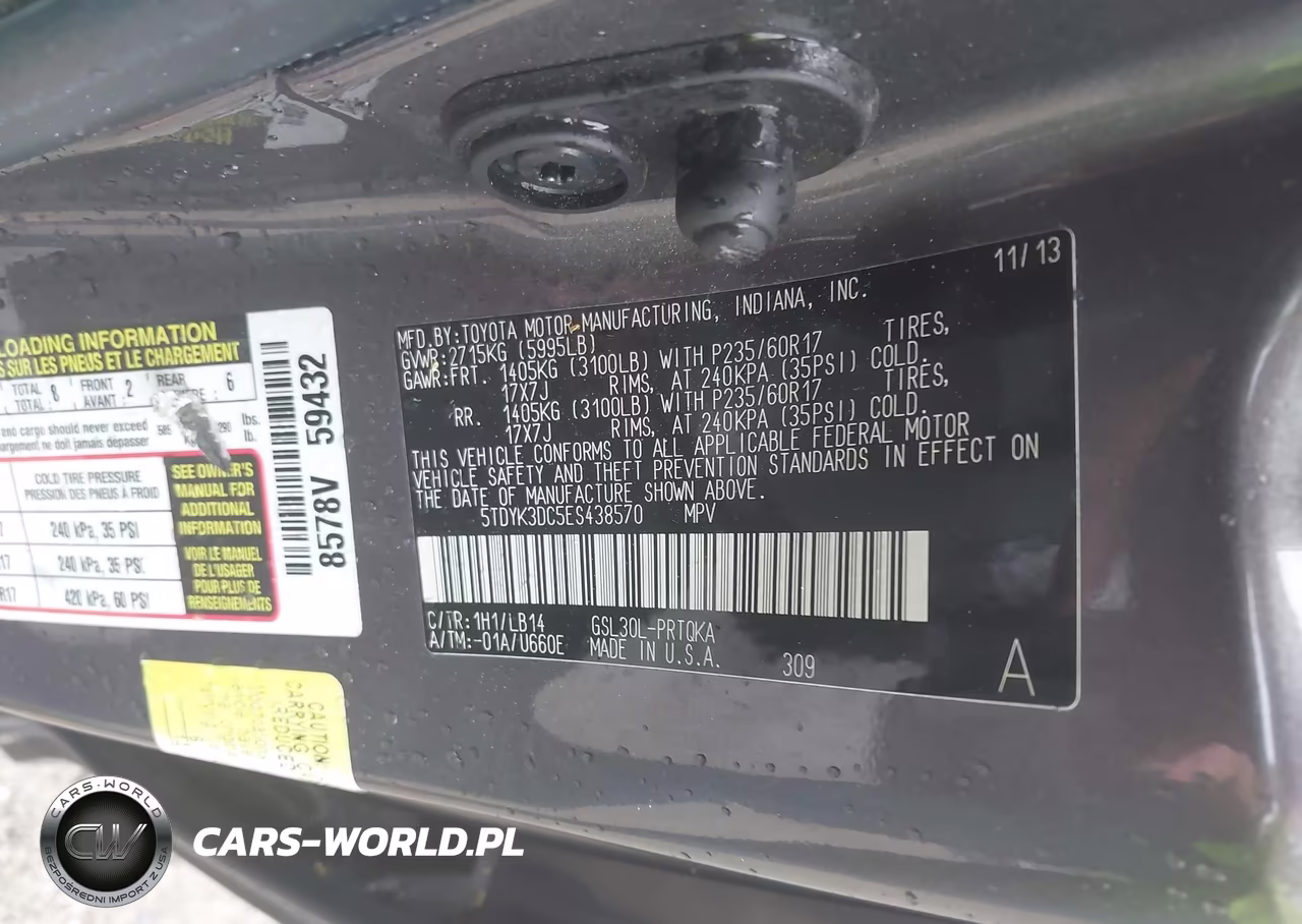 2014 Toyota Sienna Xle V6 8 Passenger VIN:5TDYK3DC5ES438570 - 9