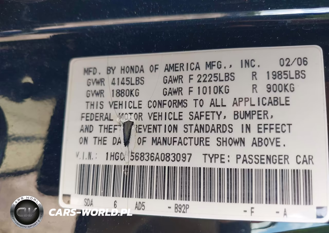 2006 Honda Accord 2.4 Ex VIN:1HGCM56836A083097 - 9